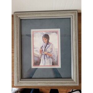 (Framed) Marian Anderson  - Sacajawea - print. HAND WRITTEN NOTE BY MARIAN